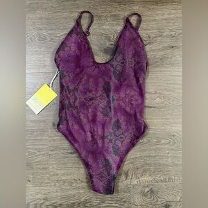 Maaji Purple Snake-Print One-Piece Swimsuit
